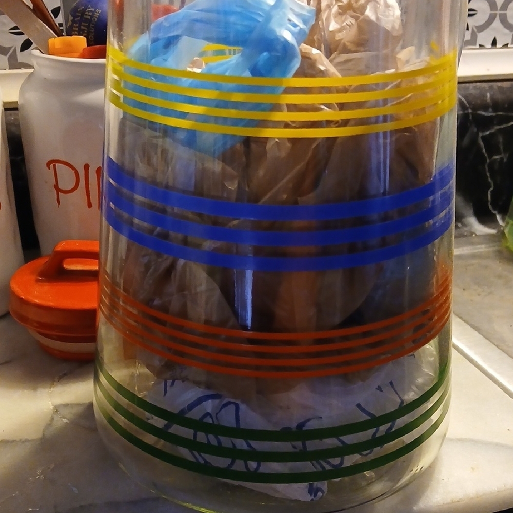 Colorful Striped Glass Pitcher - Picture 4 of 6
